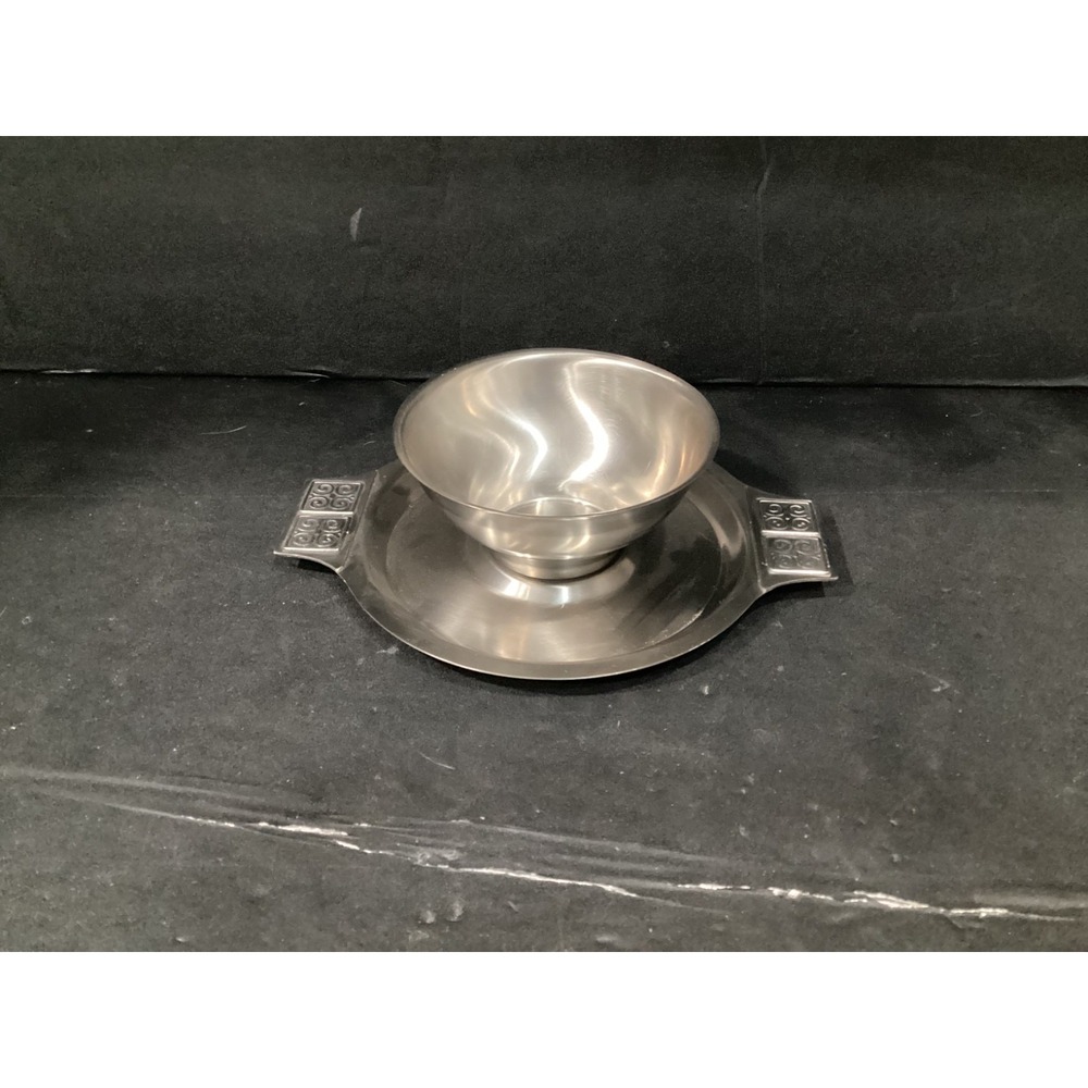 Vintage Rogers-Insilco Fashion Stainless Chip & Dip Serving Bowl Tray
